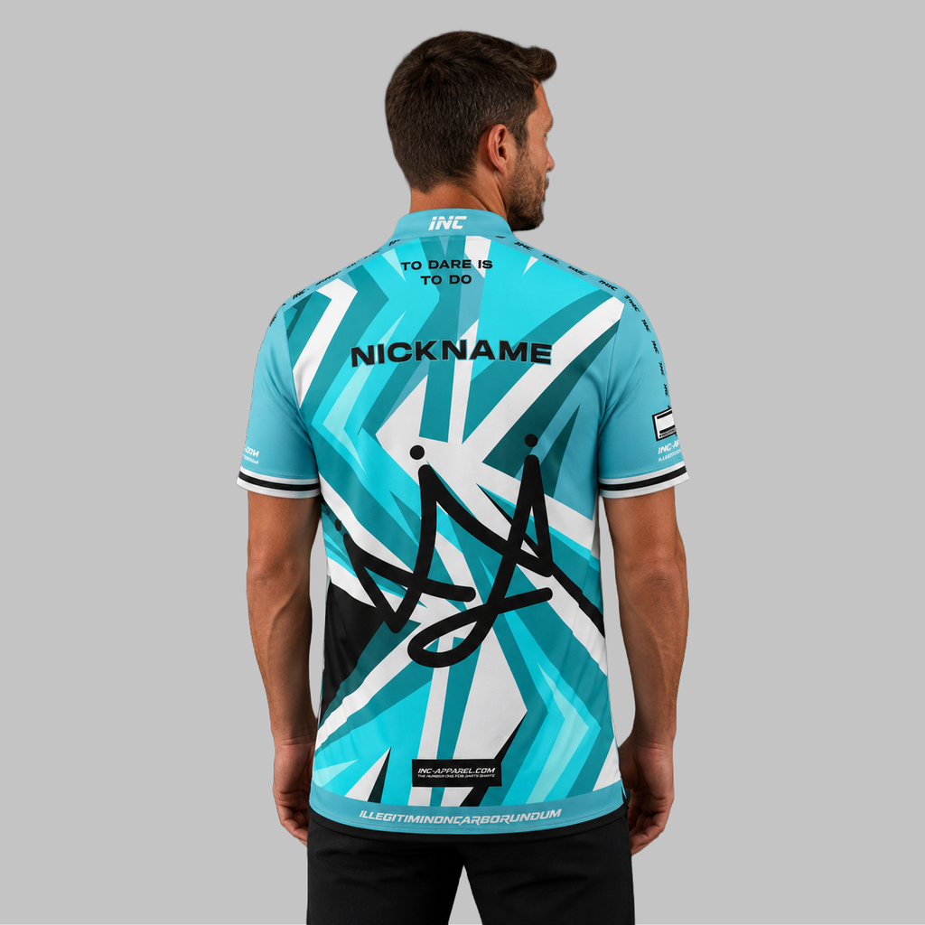 Back view of the Men and Youth Official Kings Darts Academy Shirt, showcasing the clean fit and unrestricted shoulder construction.