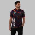 Front view of the Men and Youth Official MG Darts Academy Shirt, showing the vibrant academy colors, professional athletic collar, and official crest.