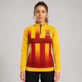 Front view of the unisex Official Northumberland County Darts Quarter Zip Midlayer, highlighting the athletic quarter-zip design, high collar, and sharp official county crest.