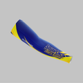 Front view of the Official South Lincs Darts Academy compression sleeve, showing the sleek athletic fit and vibrant sublimated academy branding.