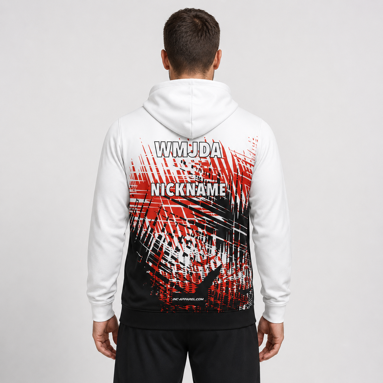 Back view of the unisex Official West Midlands Junior Darts Academy Hoodie, showcasing the clean fit and double-lined hood architecture.