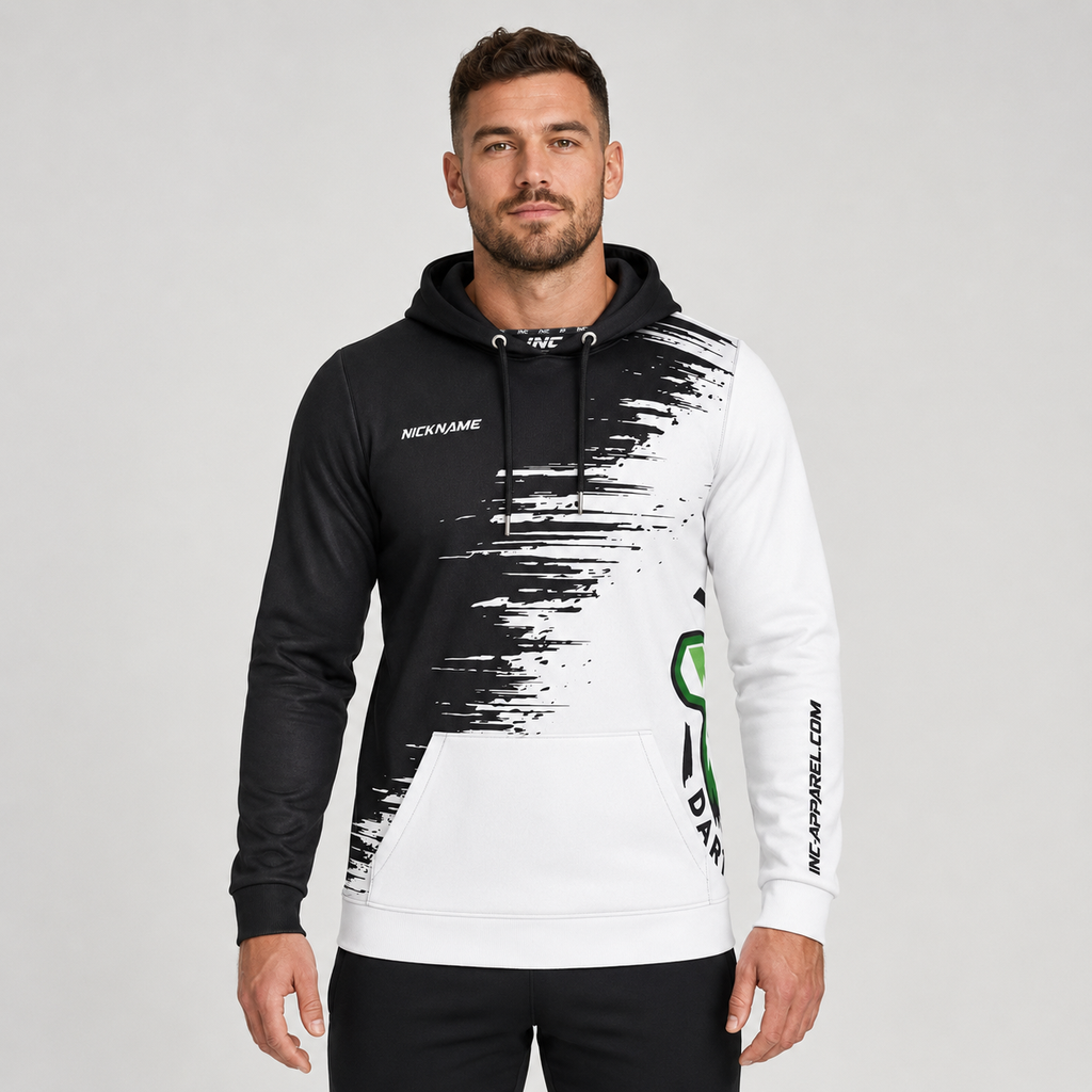 Front view of the unisex Official York Darts Academy Hoodie, highlighting the cozy fleece design and bold official academy branding across the chest.