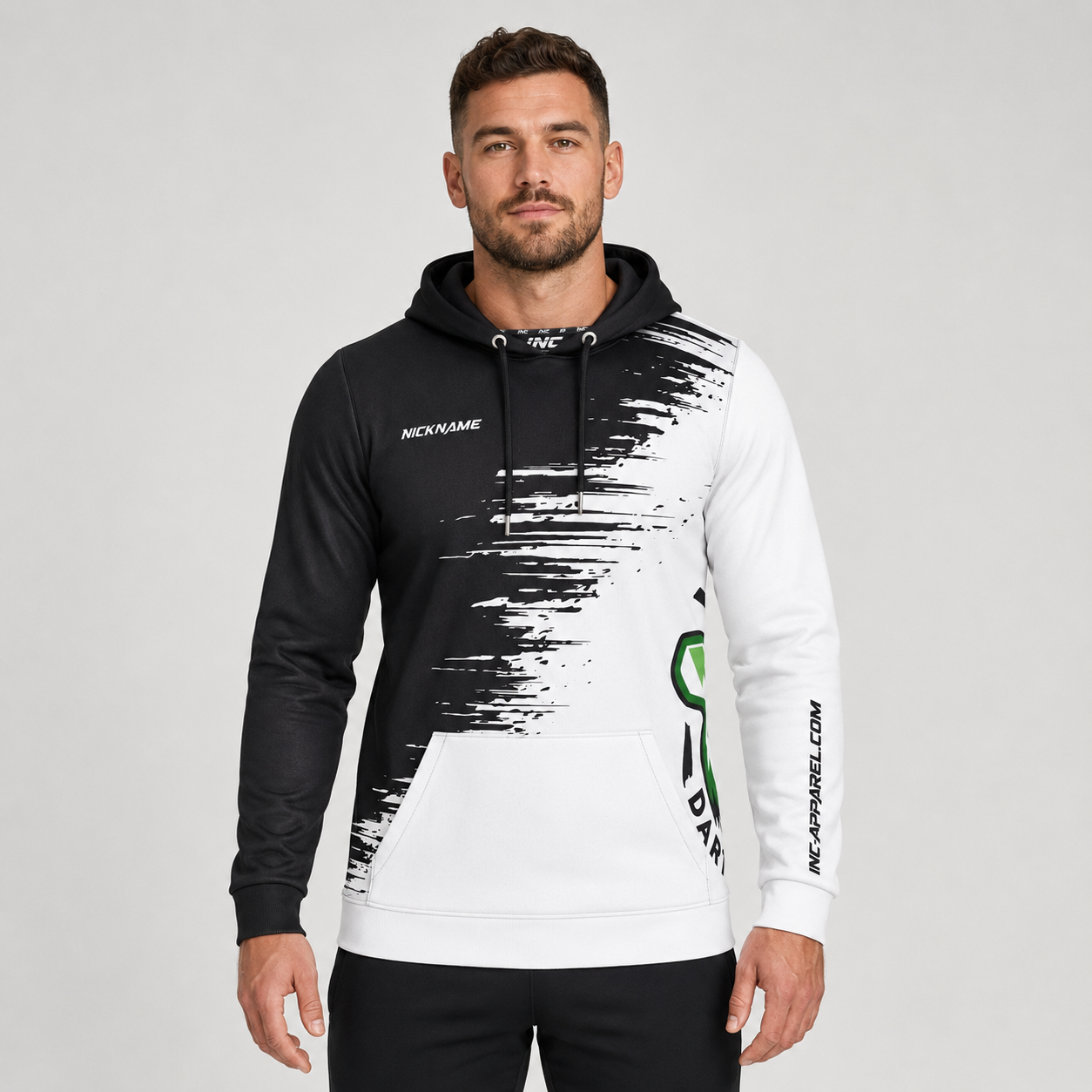 Front view of the unisex Official York Darts Academy Hoodie, highlighting the cozy fleece design and bold official academy branding across the chest.