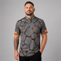Front view of the Men and Youth Saxosus orange darts shirt, featuring a dynamic and bold athletic jersey design in vibrant shades of orange.