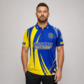 Front view of the Men and Youth South Lincs Darts Academy shirt, showcasing the professional athletic design with prominent academy branding.