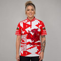Front view of the Womens Wales custom darts and pool shirt, featuring a tailored athletic jersey design with proud national team colors.