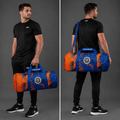 Front view of the Official Boundary Park Youth Darts Academy kit bag, highlighting the rugged construction, spacious main zip access, and prominent academy branding.