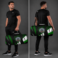 Front view of the Official Cambridgeshire Darts Academy kit bag, highlighting the rugged construction, spacious main zip access, and prominent academy branding.