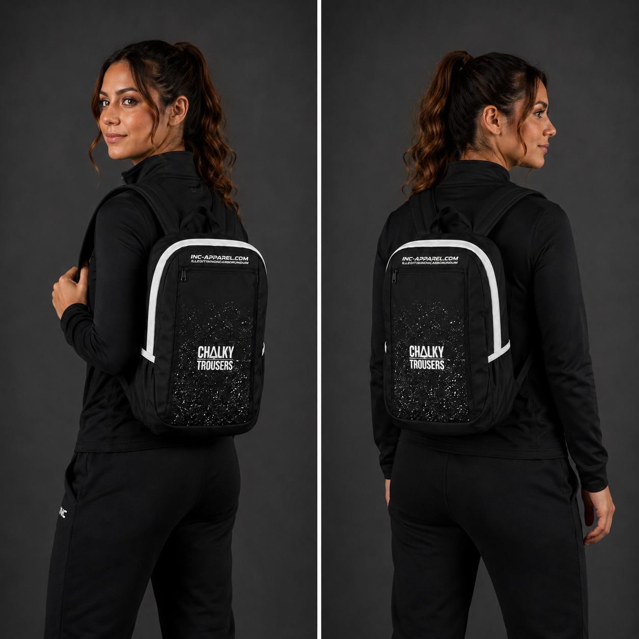 Front view of the Official Chalky Trousers backpack, showcasing the durable technical layout and prominent team branding.