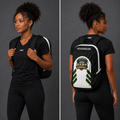 Front view of the Official DART Academy backpack, showcasing the durable technical layout and prominent academy branding.