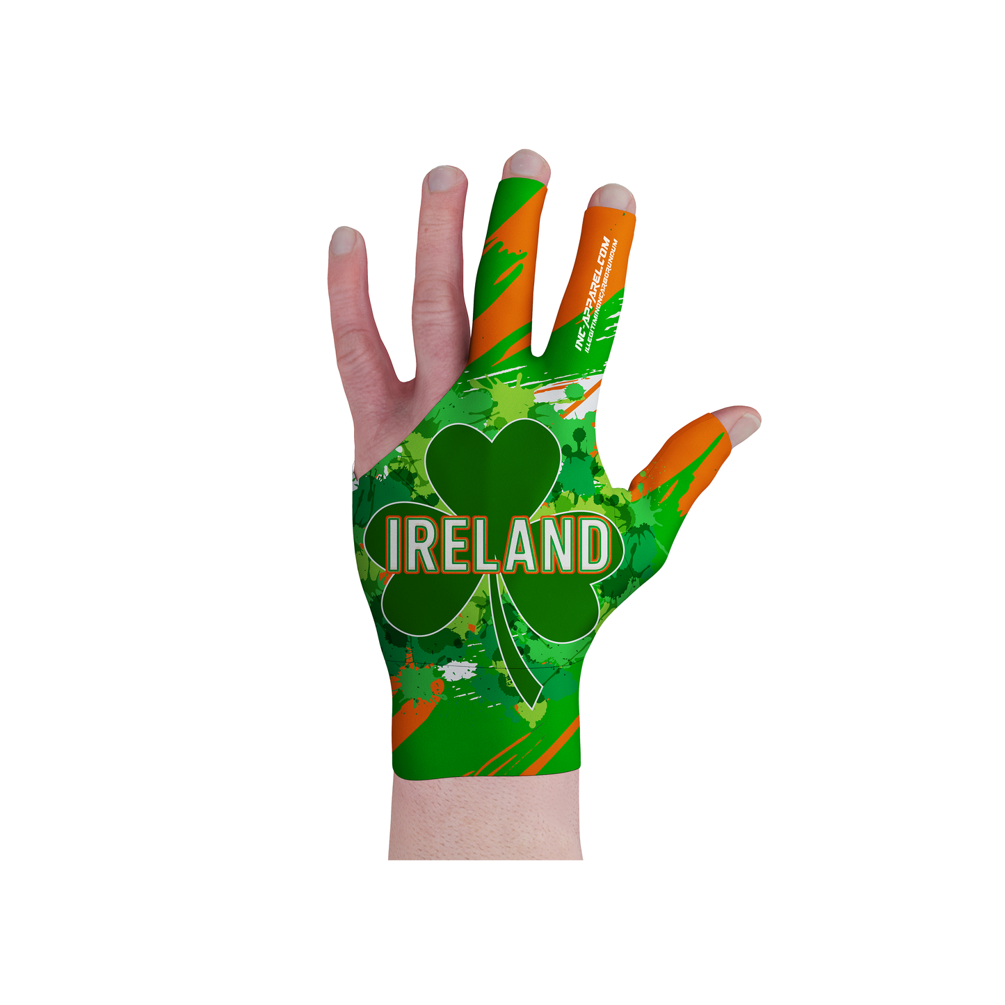 Ireland Pool Glove from INC-APPAREL – performance cue glove with breathable spandex and Ireland-inspired design.