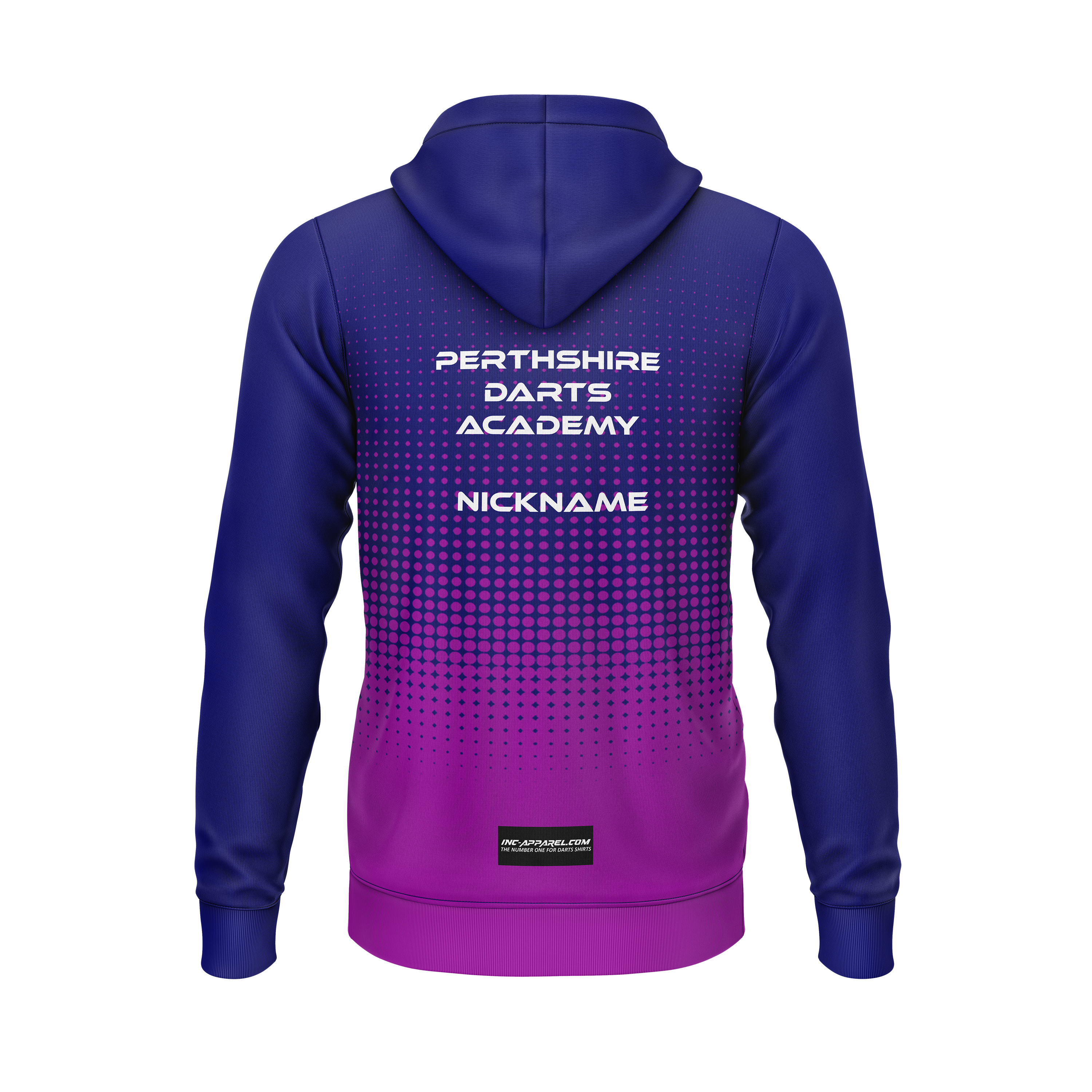 JDC Perthshire Darts Academy Hoodie – Back View | INC-APPAREL