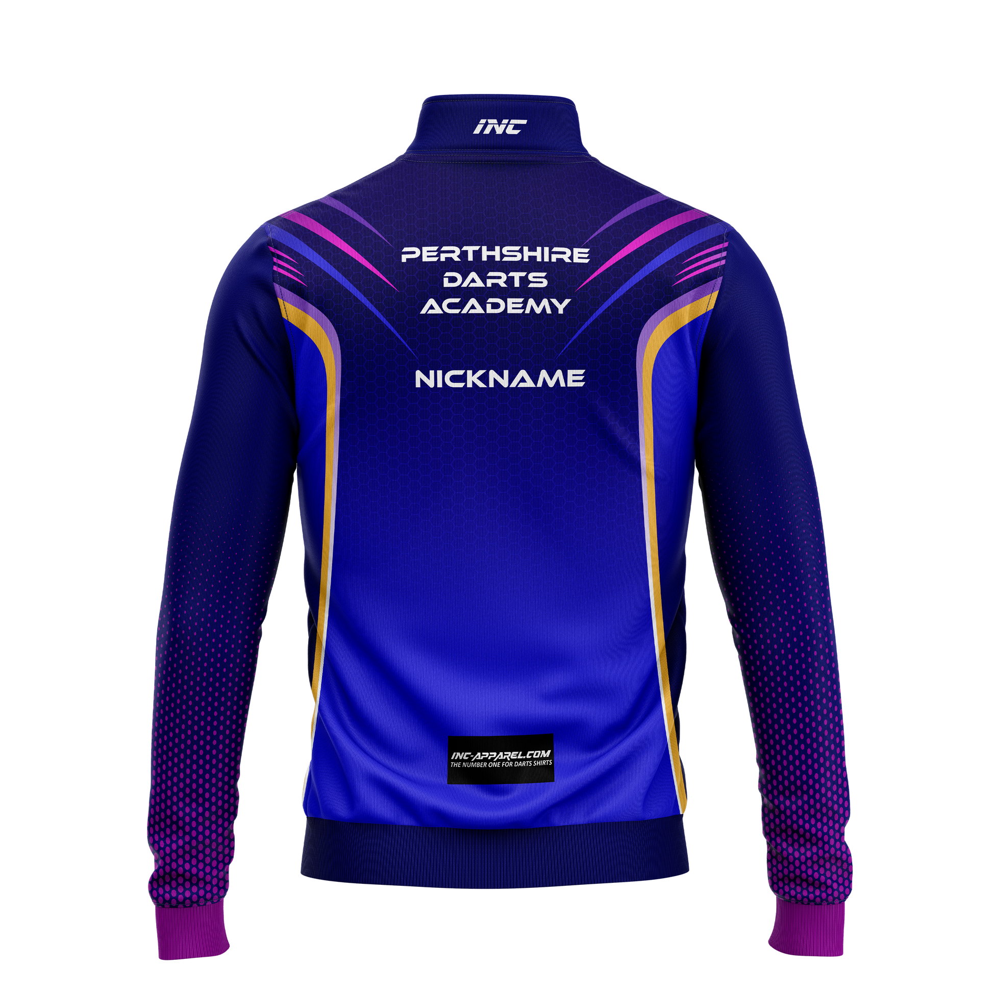 JDC Perthshire Darts Academy Quarter Zip Midlayer – Back View | INC-APPAREL
