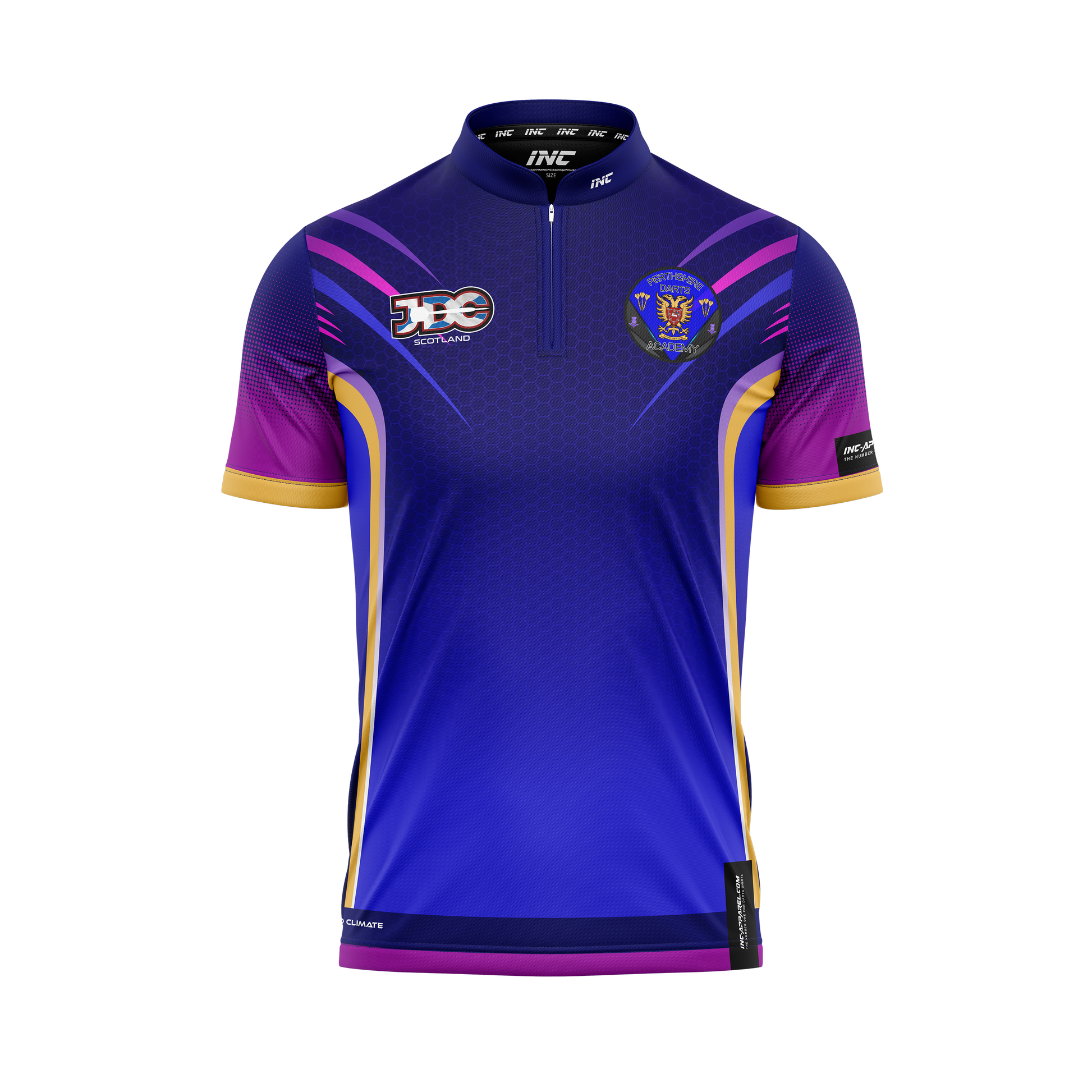JDC Perthshire Darts Academy Shirt – Front View | INC-APPAREL