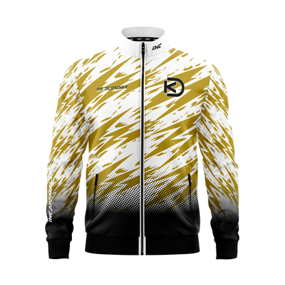 Kyle "The Destroyer" Davidson Darts Tournament Jacket – Front View with Red, Black, and White Design | INC-APPAREL