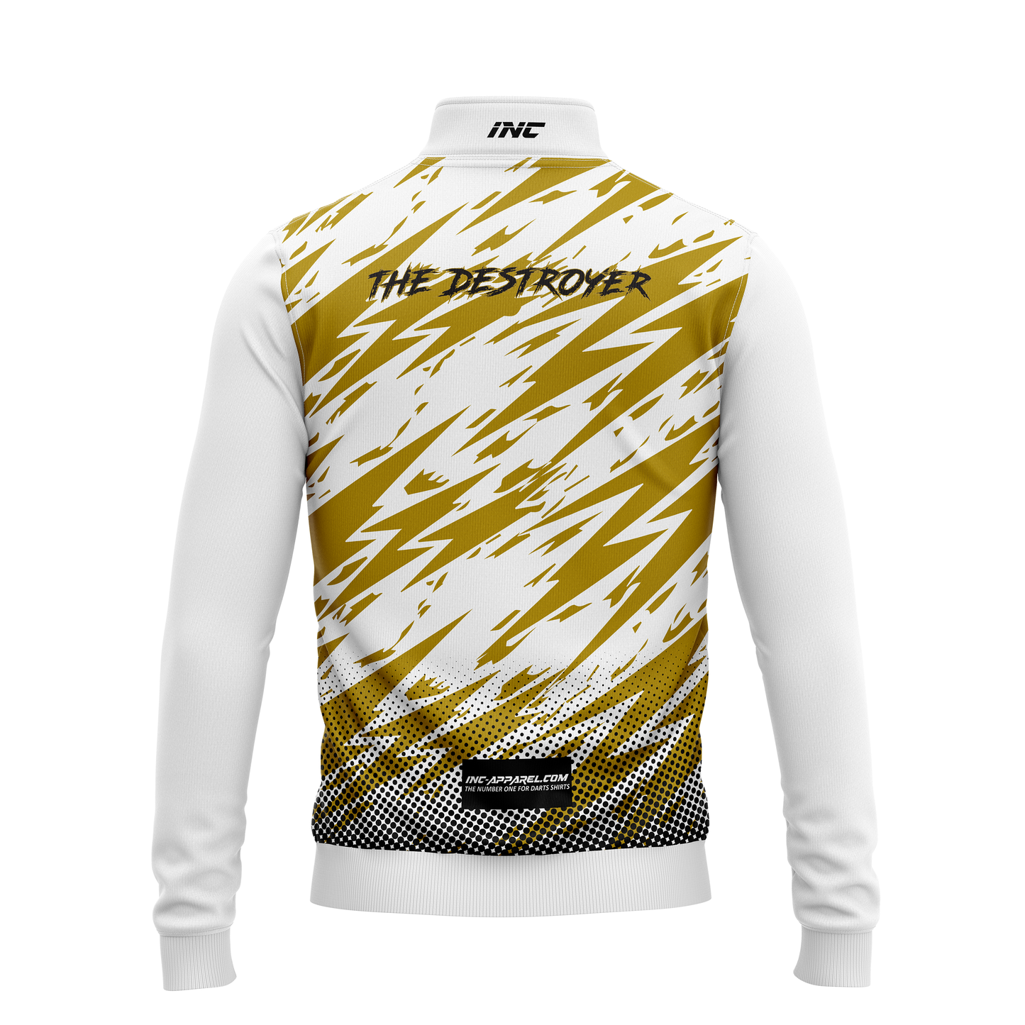Kyle "The Destroyer" Davidson Quarter Zip Darts Midlayer – Back View Featuring Player Graphic and Custom Fit | INC-APPAREL