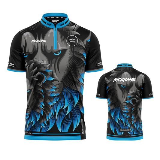 Combined front and back view of the Leonis Grex Pro1 Darts Shirt from INC-APPAREL