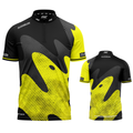 Ludicrus Black Yellow Darts and Pool Shirt by INC-APPAREL – breathable moisture-wicking performance darts shirt