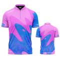 Ludicrus Pink and Blue Pool Shirt by INC-APPAREL – breathable moisture-wicking performance pool shirt