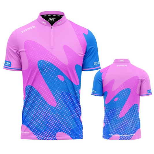 Ludicrus Pink and Blue Pool Shirt by INC-APPAREL – breathable moisture-wicking performance pool shirt