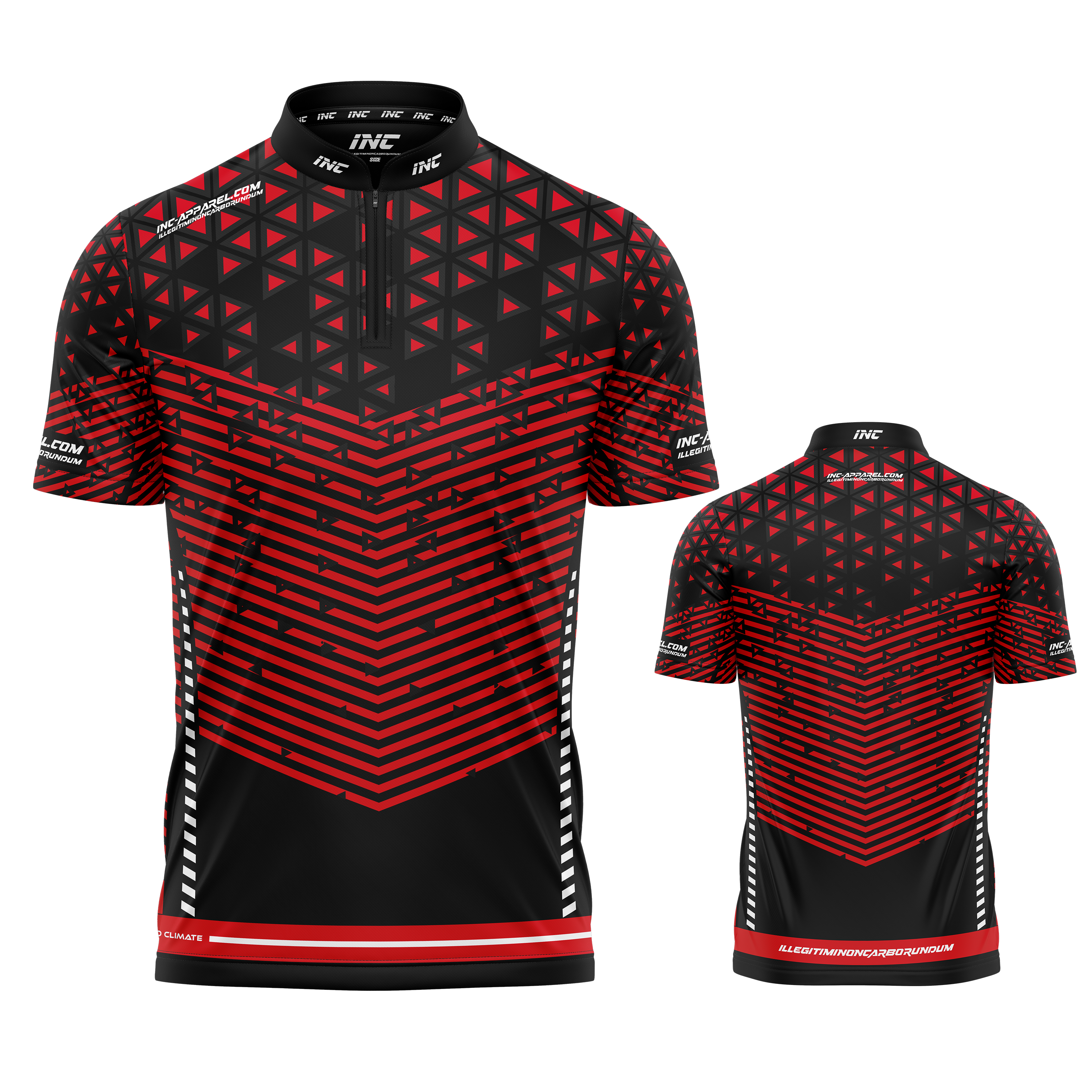 Magnus Red and Black Darts/Pool Shirt from INC-APPAREL – premium performance shirt for competitive darts and pool players.