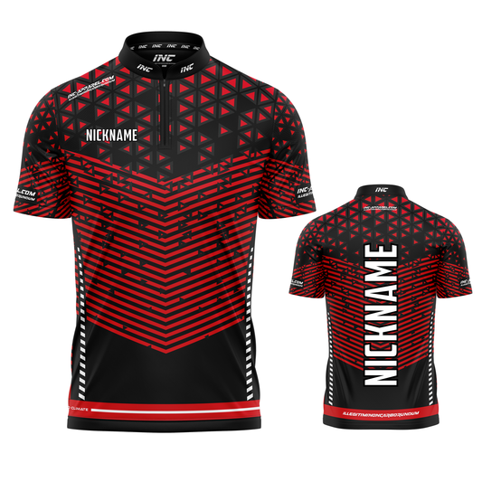 Magnus Red and Black Darts/Pool Shirt from INC-APPAREL – premium performance shirt for competitive darts and pool players.