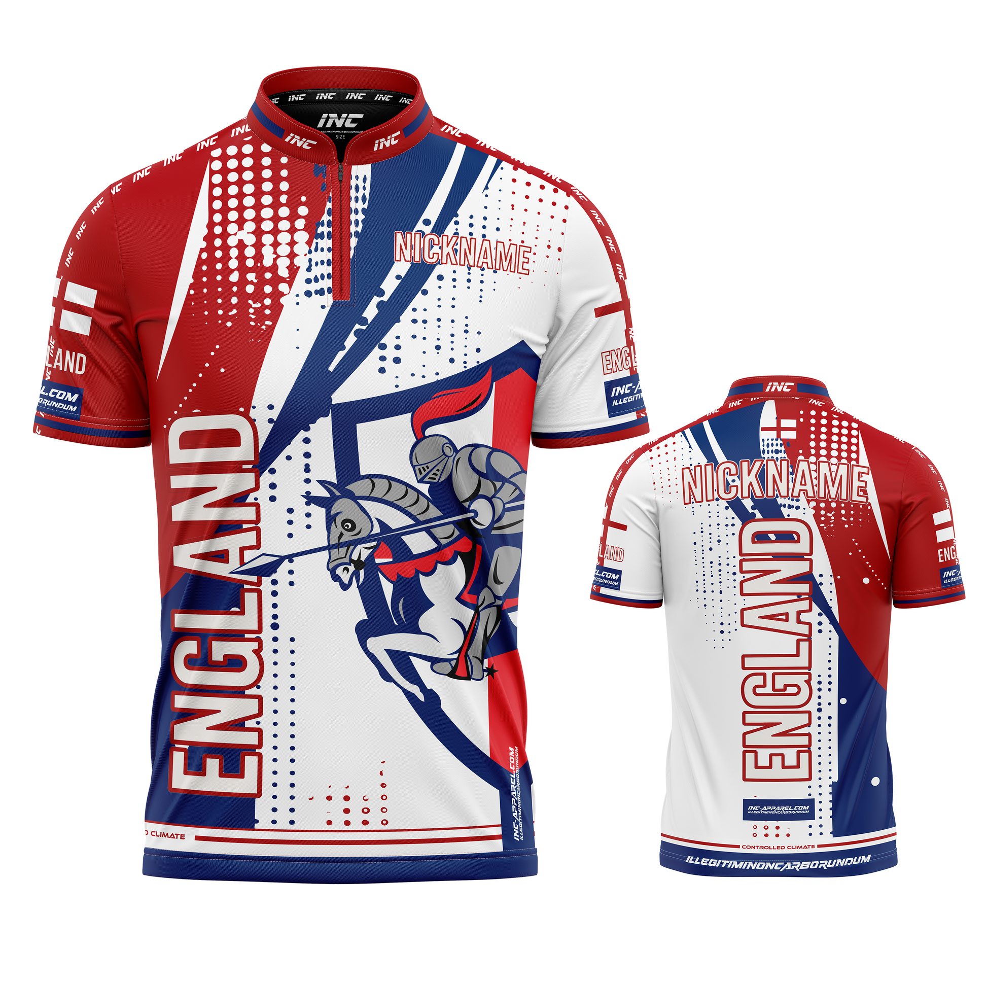 Nation Range England Custom Darts/Pool Shirt from INC-APPAREL – performance shirt with England-inspired design and breathable athletic fabric.