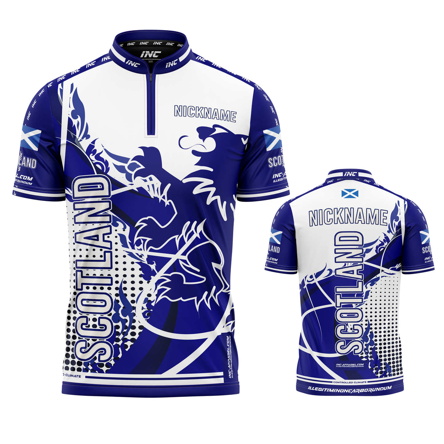 Nation Range Scotland Custom Darts/Pool Shirt from INC-APPAREL – performance shirt with Scotland-inspired design and breathable athletic fabric.