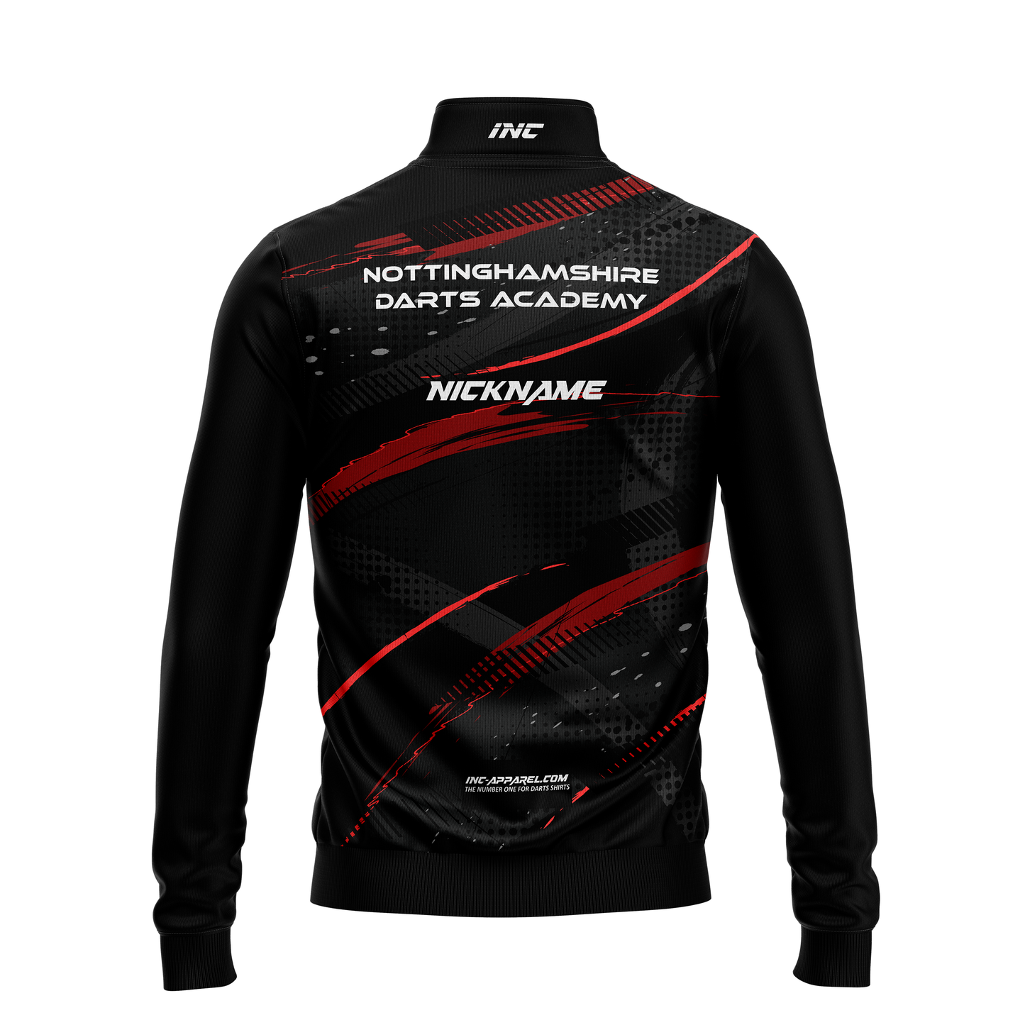 Nottinghamshire Darts Academy Quarter Zip Midlayer – Back View | INC-APPAREL