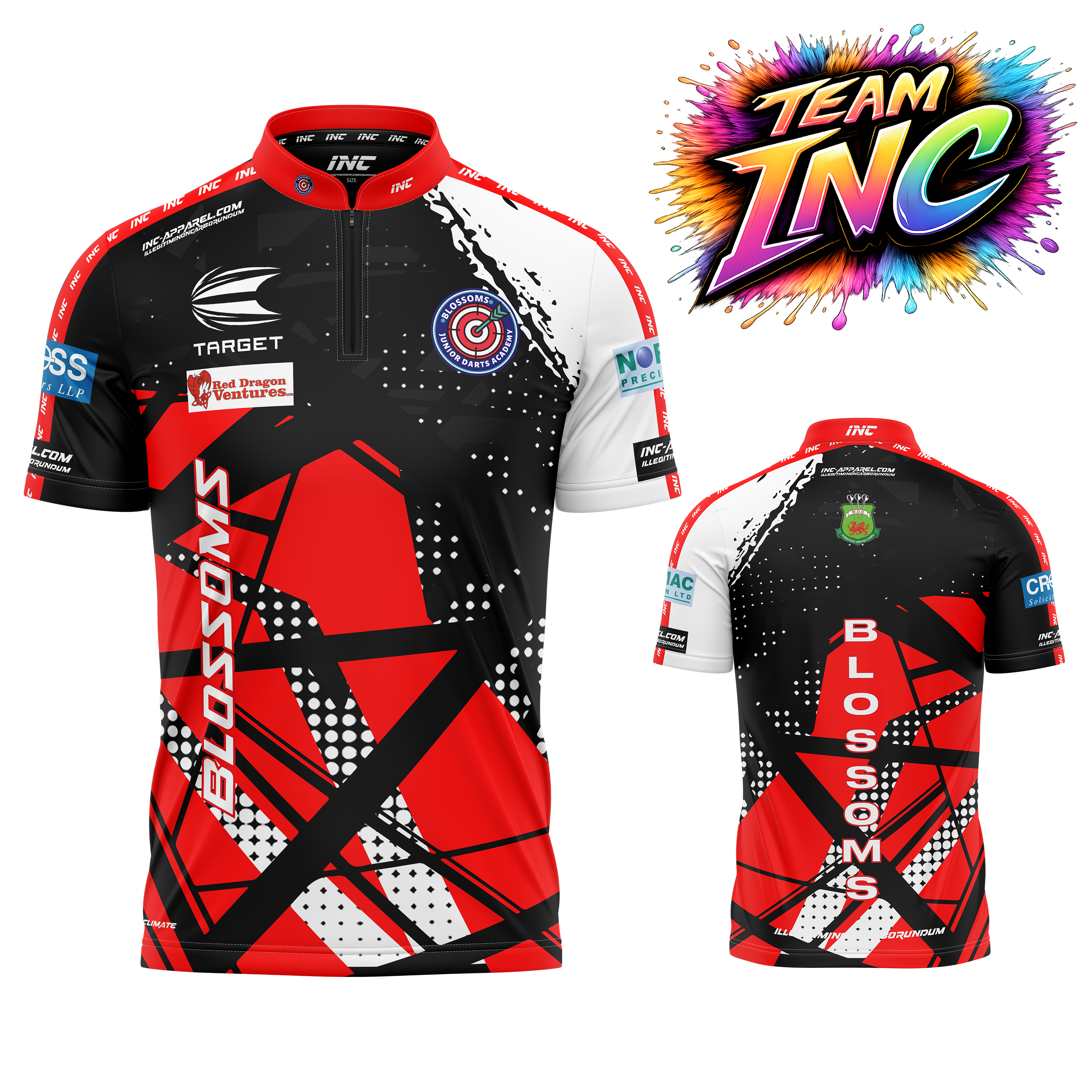 Official Blossoms Junior Darts Academy darts shirt from INC-APPAREL