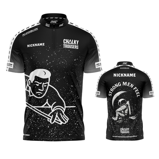 Official Chalky Trousers pool shirt both views professional team pool shirt from INC-APPAREL