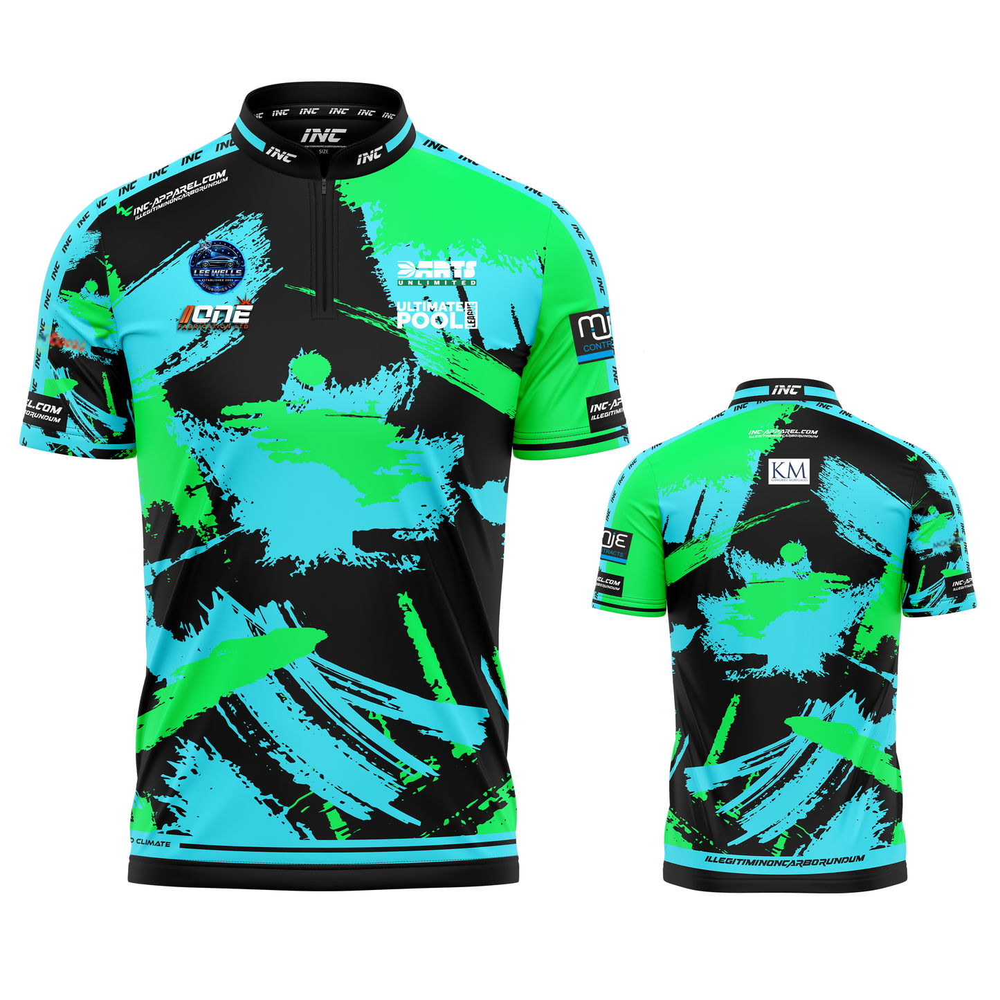 Official Cue Tang Clan pool shirt front and back view professional league pool shirt