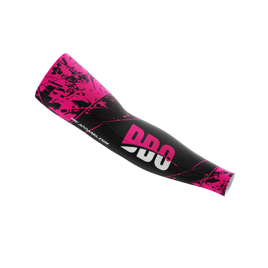 Front view of the Official Deaf Darts Organisation Darts Sleeve Pink INC-APPAREL