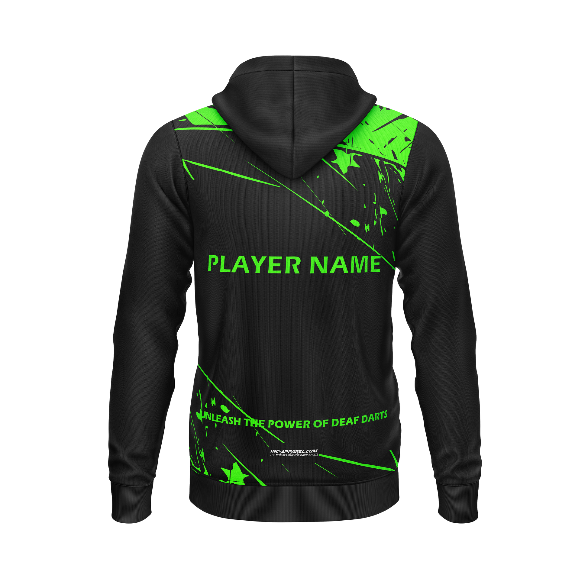 Back view of the Official Deaf Darts Organisation Hoodie - INC-APPAREL