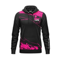 Front view of the Official Deaf Darts Organisation Hoodie Pink - INC-APPAREL
