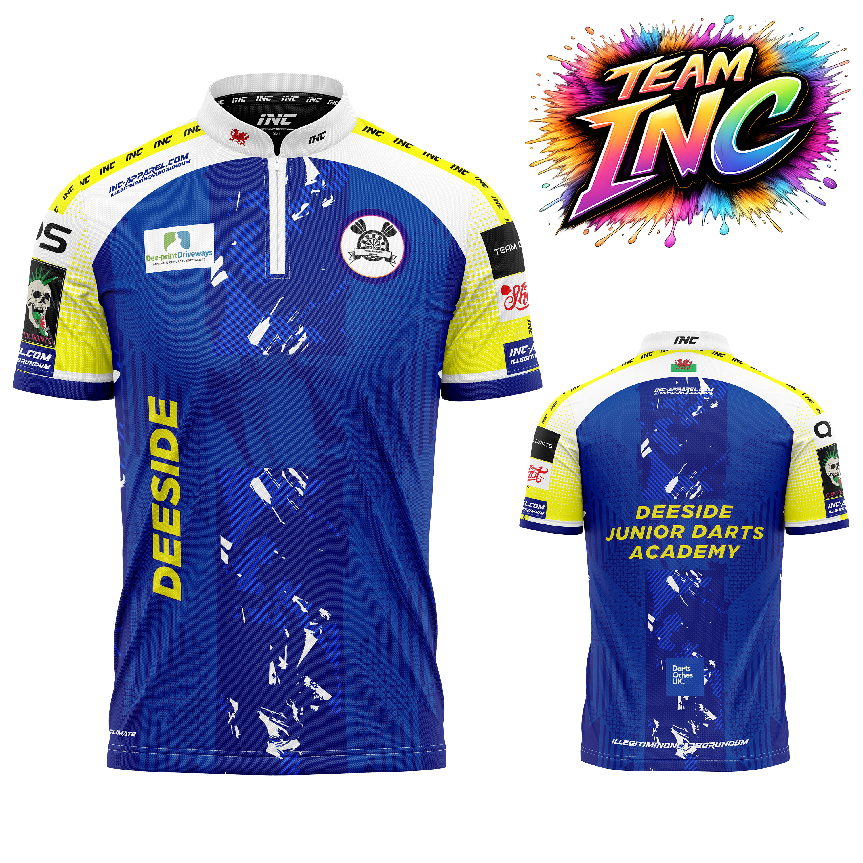 Official Deeside Junior Darts Academy darts shirt from INC-APPAREL