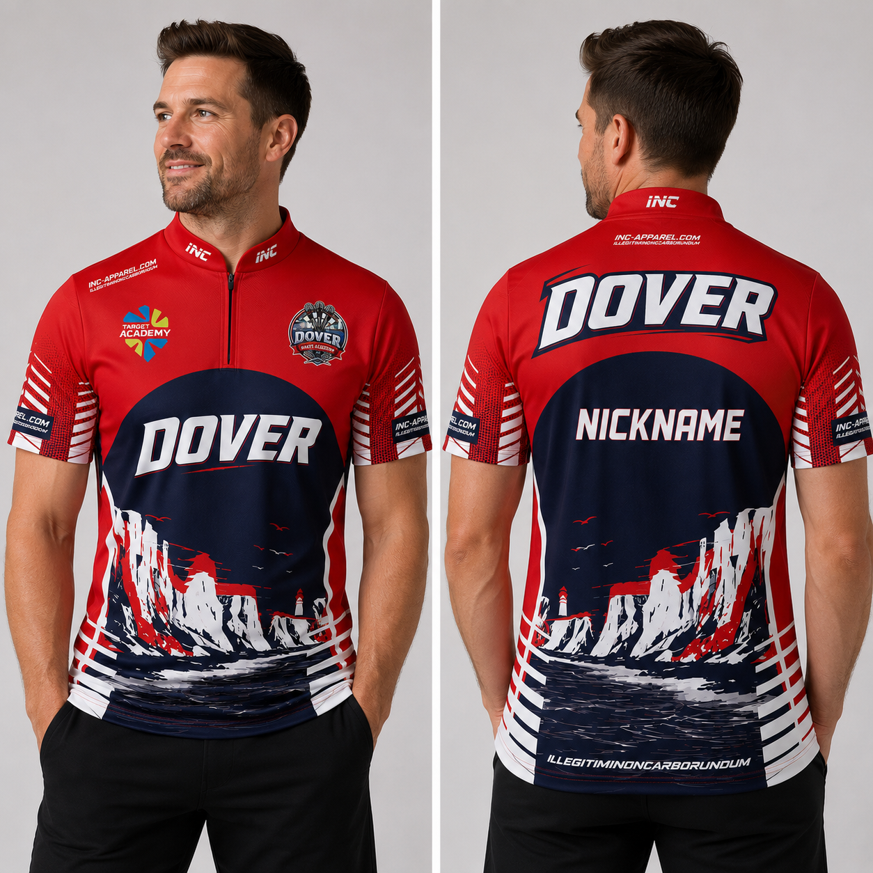 Official Dover Youth Academy Darts Shirt - Mens/Youth by INC-APPAREL for academy darts players, coaches and supporters.