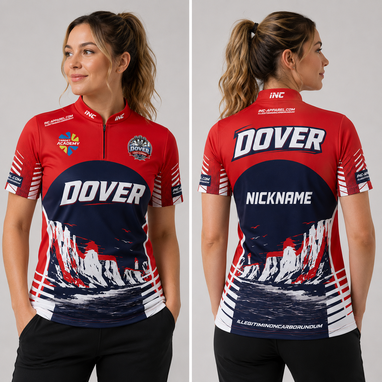 Official Dover Youth Academy Darts Shirt by INC-APPAREL for young darts players, coaches and supporters - omens