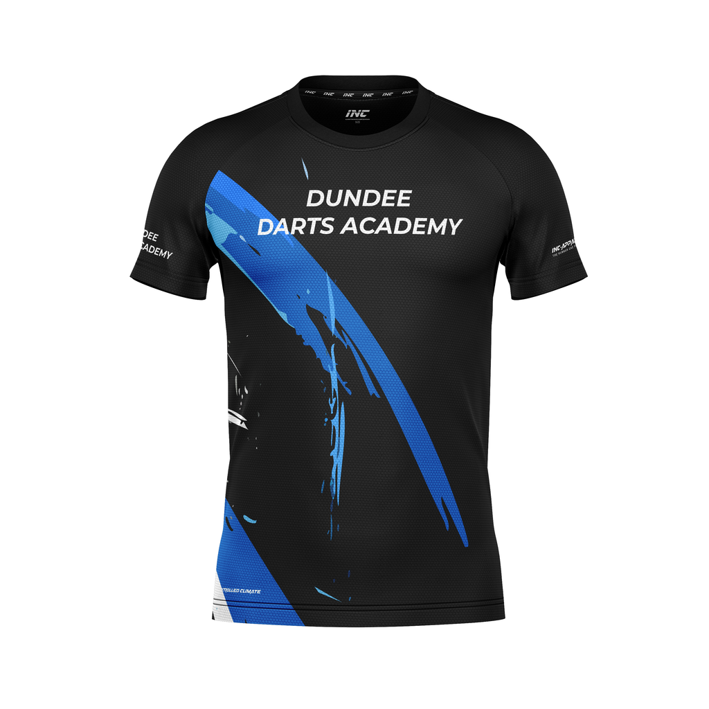 Official Dundee Darts Academy Training Tee by INC-APPAREL with personalised name option for academy players, coaches and supporters.