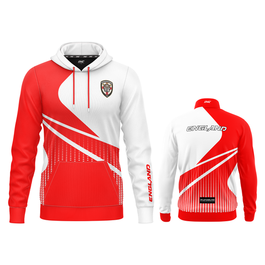 Official England Inclusio Darts Team Hoodie from INC-APPAREL – inclusive darts hoodie with official team branding.