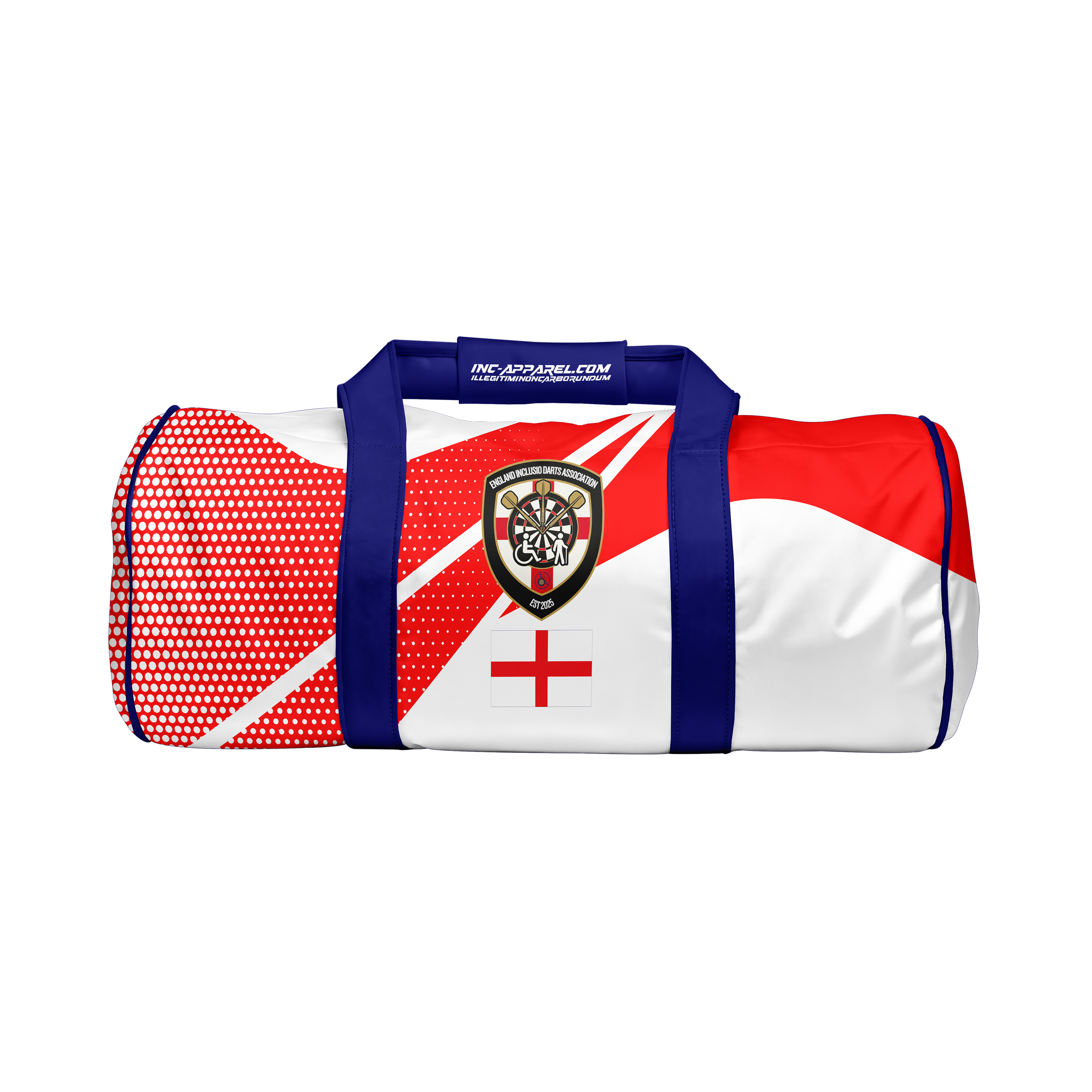 Official England Inclusio Darts Team Kit Bag from INC-APPAREL – durable darts kit bag with official team branding.