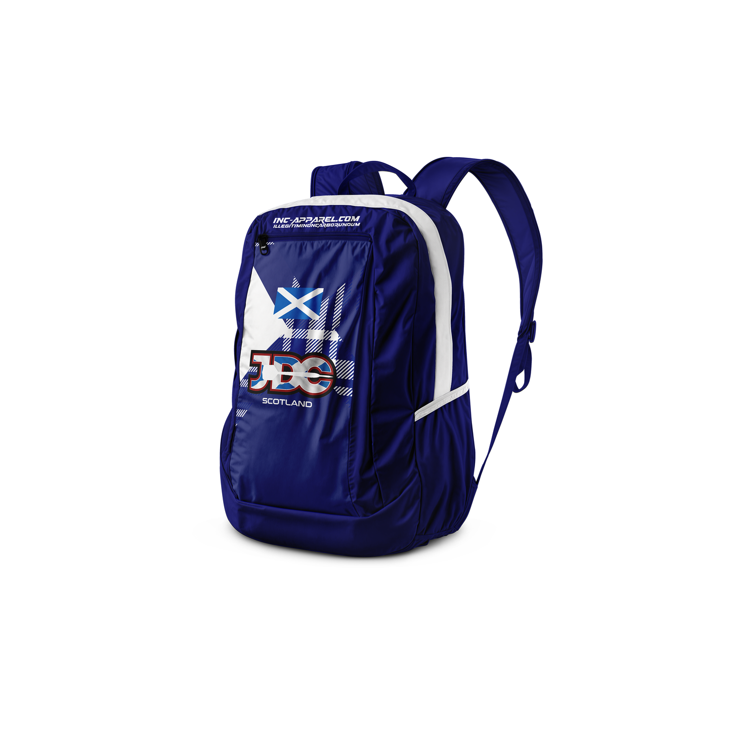 Official JDC Scotland backpack front view from INC-APPAREL