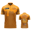 Official Kacie O’Connor Orange Waffle Darts Shirt from INC-APPAREL – performance darts shirt with textured orange waffle design.