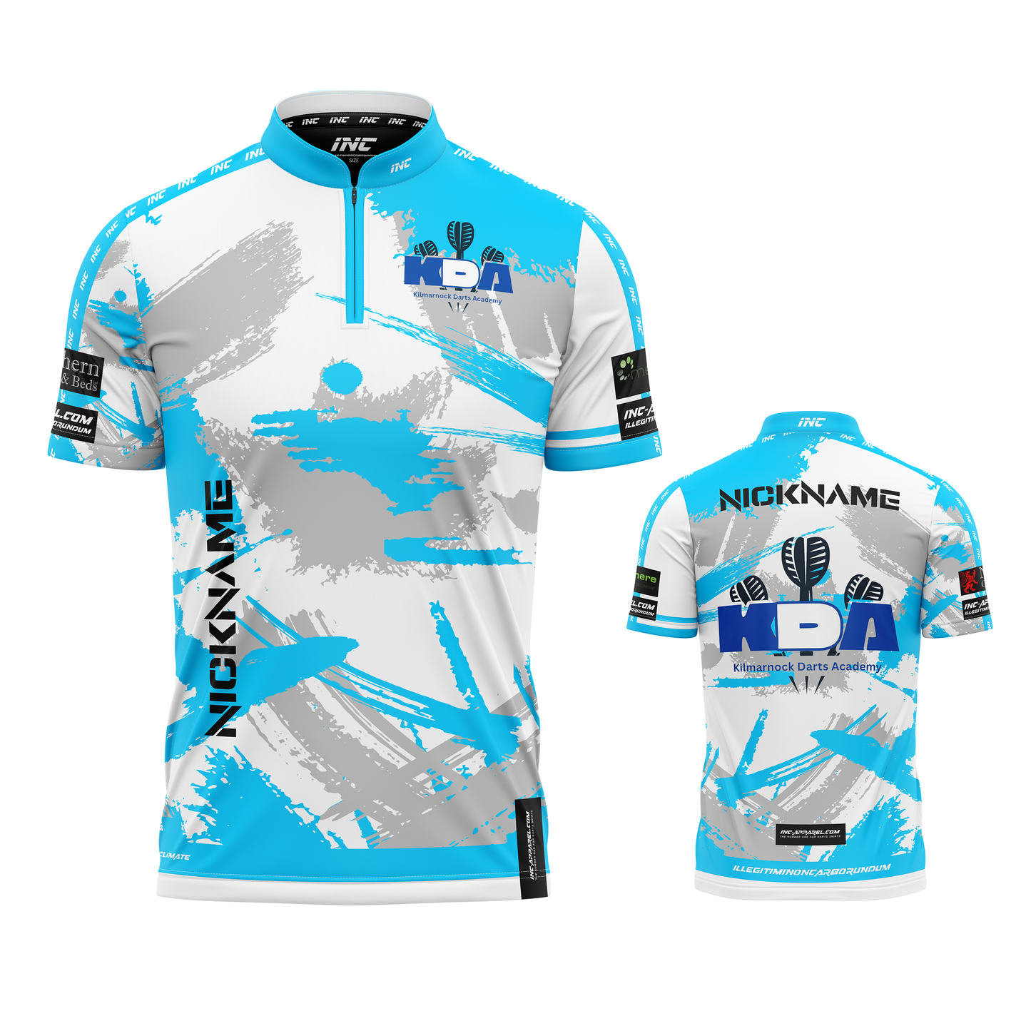 Official Kilmarnock Darts Academy PRO1 darts shirt from INC-APPAREL