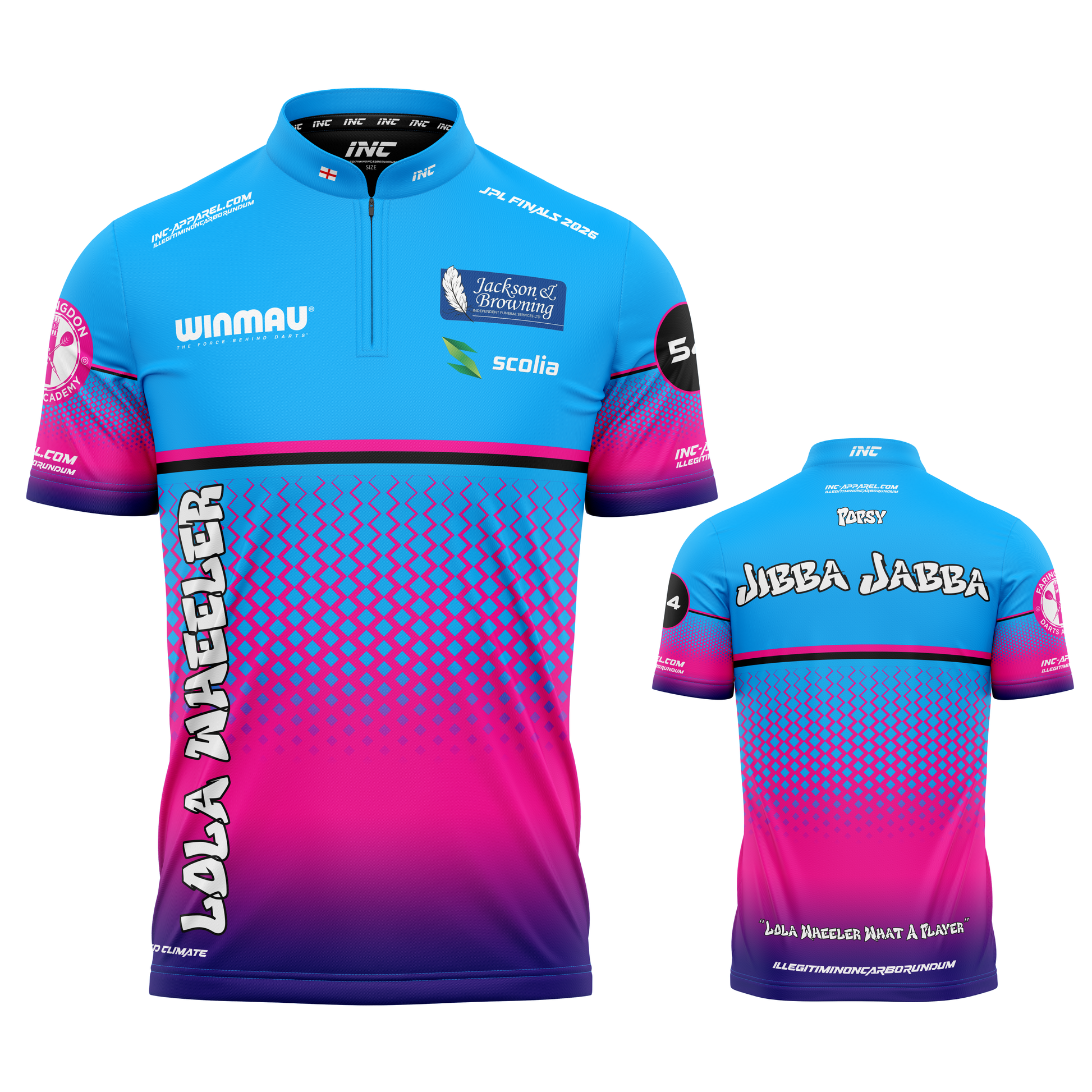 Official Lola Wheeler Junior Power League Darts Shirt from INC-APPAREL – youth player edition performance darts shirt.