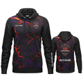 Official MG Darts Academy hoodie detail view academy logo and fabric from INC-APPAREL