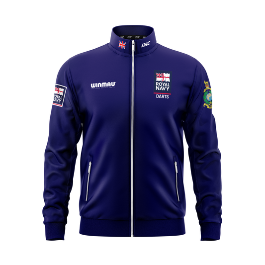 Official Royal Navy Darts Tournament Jacket – Front View with Authentic Branding and Full-Zip Design | INC-APPAREL