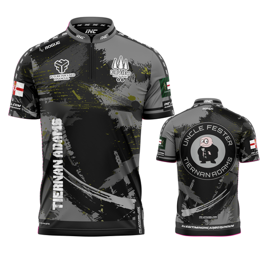 Official Tiernan Adams Darts Shirt from INC-APPAREL – performance darts shirt with signature Tiernan Adams design.