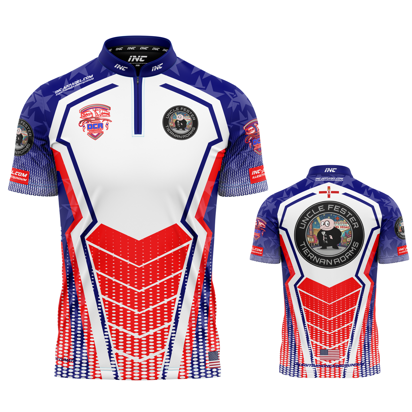 Official Tiernan Adams Vegas darts shirt front and back view professional competition dart shirt