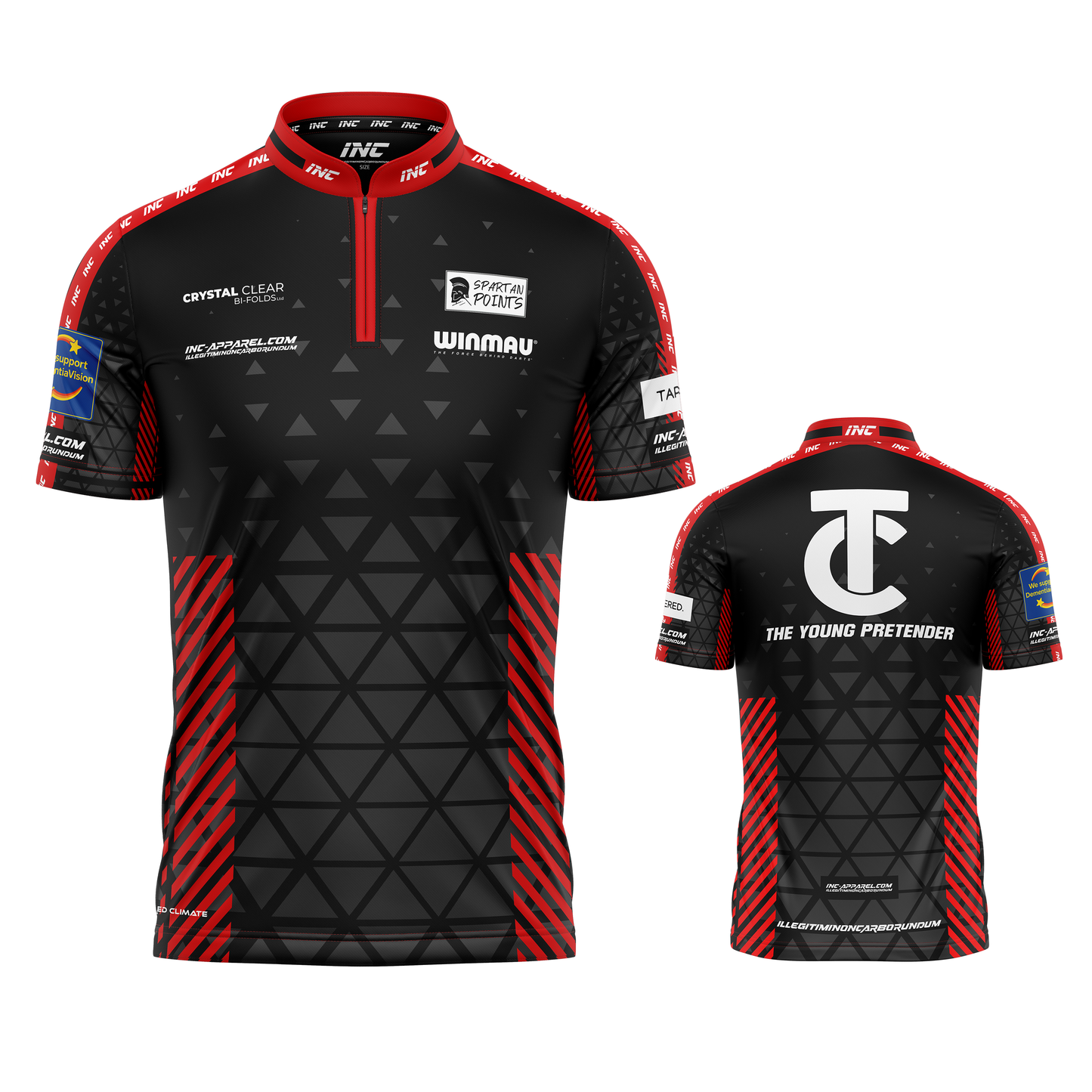 Official Travis Cullen Black Darts Shirt from INC-APPAREL – performance darts shirt with signature Travis Cullen design.